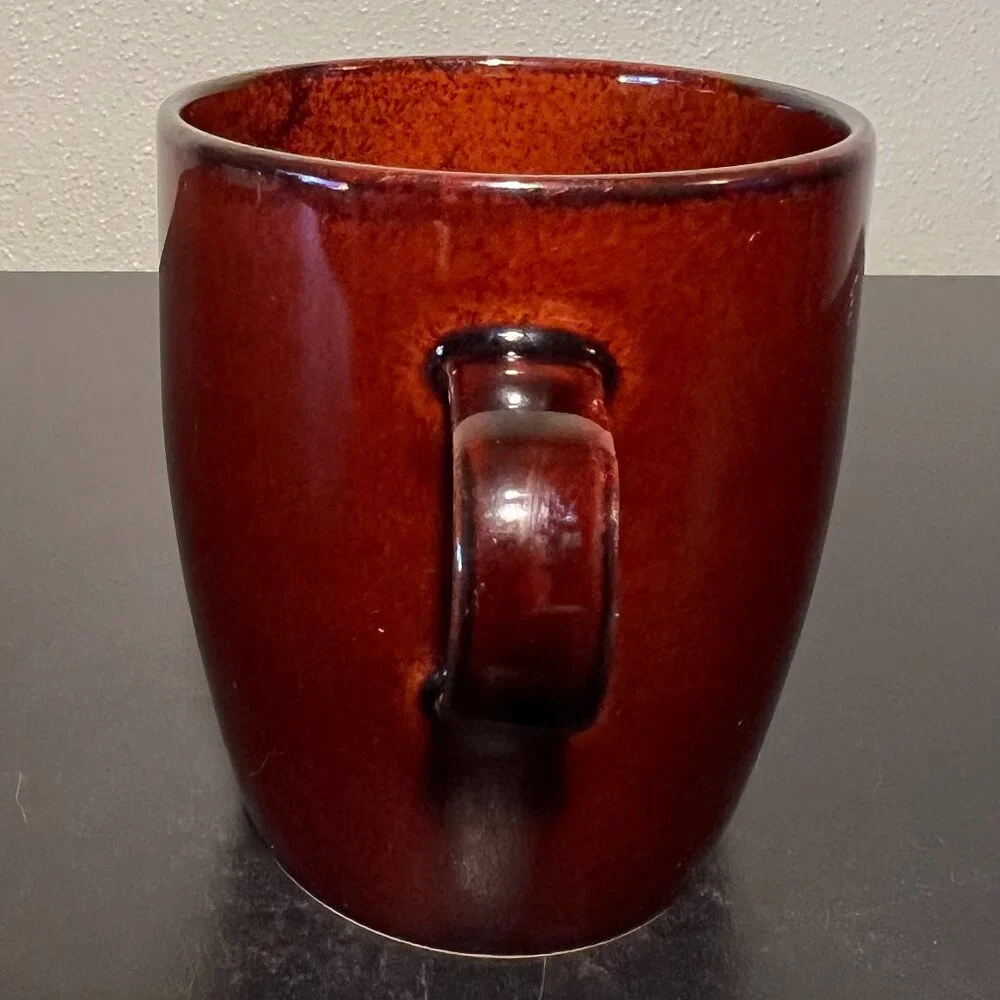 Crate & Barrel MAHOGANY Brown Luster Glazed Coffee Mug Cup Japan 12oz
